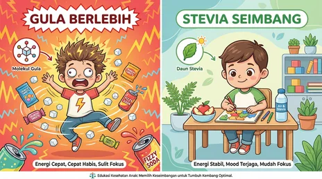 Perbandingan efek gula vs stevia pada perilaku anak